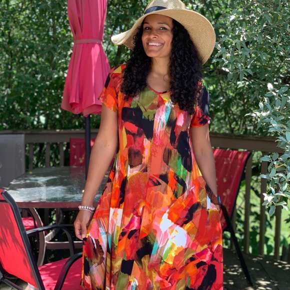 Attitudes by Renee Dresses & Skirts - Attitudes by Renee Women's Print Tunic Dress in Multicolor Size M - NWT